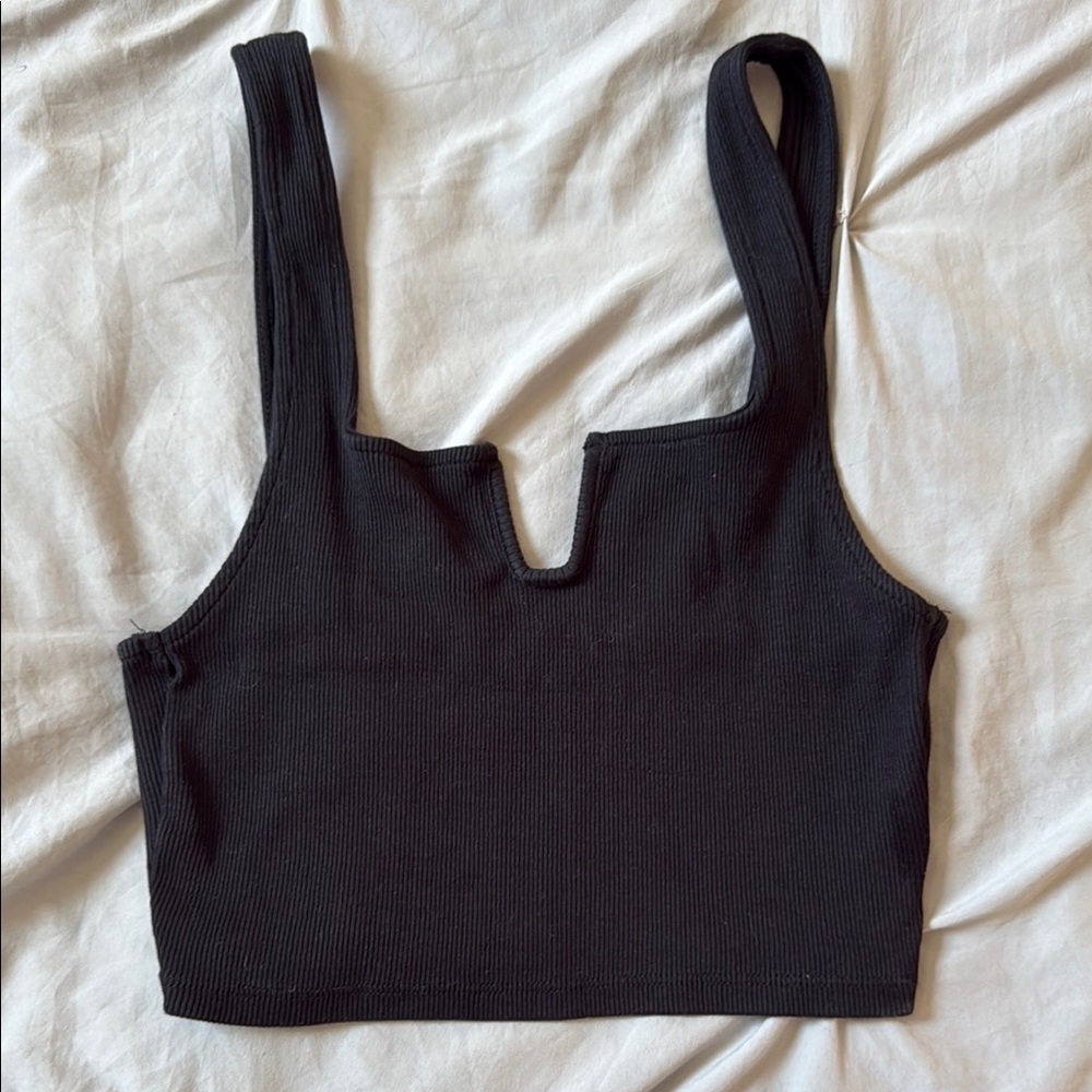 Zara Basics Black Cropped Tank